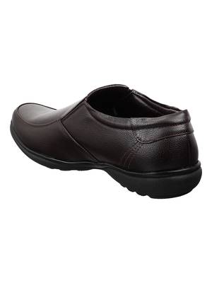 Vardhra Men's Brown Synthetic Leather Slip On Formal Shoes 3
