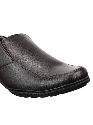 Vardhra Men's Brown Synthetic Leather Slip On Formal Shoes 5