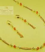 Gold plated Crystal beaded Chain necklace earring jewellery