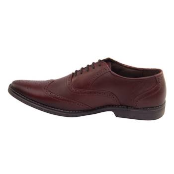 Vardhra Men's Cherry Genuine Leather Brogue Formal Shoes 3