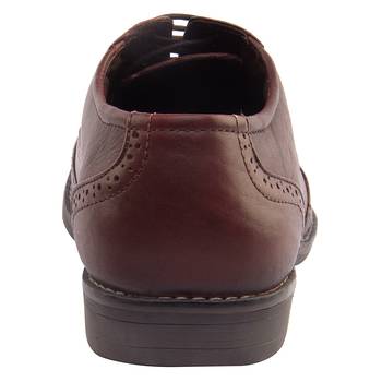 Vardhra Men's Cherry Genuine Leather Brogue Formal Shoes 4