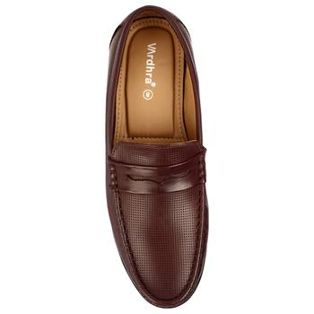 Vardhra Men's Cherry Synthetic Leather Party Outdoor Formal Loafer 4