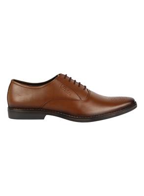 Vardhra Men's Dark Tan Genuine Leather Brogue Formal Shoes 2