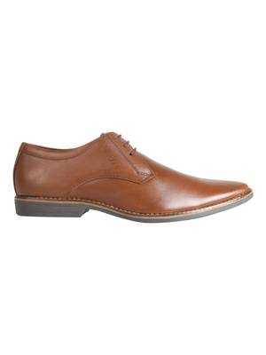 Vardhra Men's Dark Tan Genuine Leather Derby Formal Shoes 2
