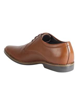 Vardhra Men's Dark Tan Genuine Leather Derby Formal Shoes 3