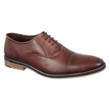Vardhra Men's Dark Tan Genuine Leather Party Oxford Formal Shoes 1