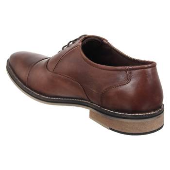 Vardhra Men's Dark Tan Genuine Leather Party Oxford Formal Shoes 2