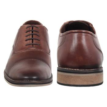 Vardhra Men's Dark Tan Genuine Leather Party Oxford Formal Shoes 5