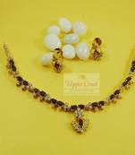AD Garnate Studded Necklace Earring Jewellery