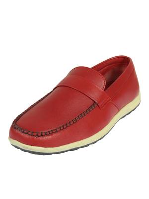 Vardhra Men's Red Genuine Leather Casual Loafer 2