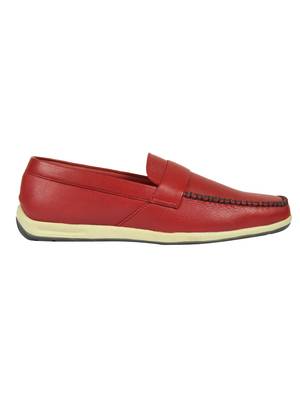 Vardhra Men's Red Genuine Leather Casual Loafer 3