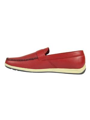 Vardhra Men's Red Genuine Leather Casual Loafer 4