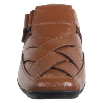 Vardhra Men's Tan Genuine Leather Fisherman Casual Sandal 3