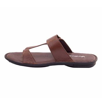 Vardhra Men's Tan Genuine Leather Monk Casual Slipper 4