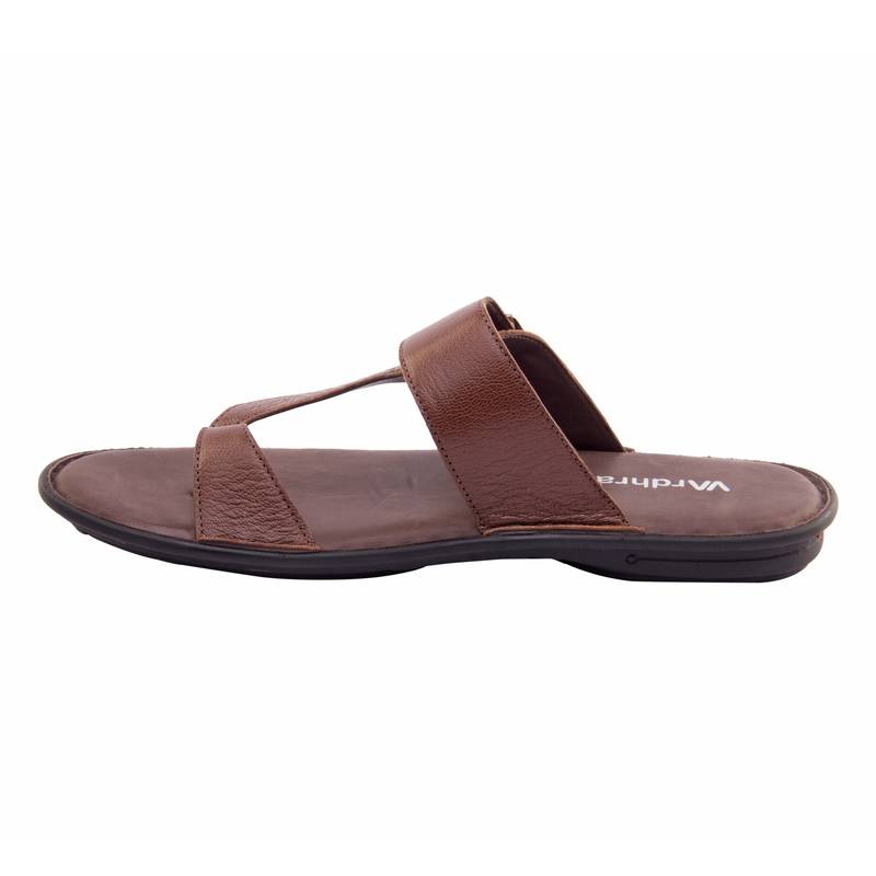 Vardhra Men's Tan Genuine Leather Monk Casual Slipper