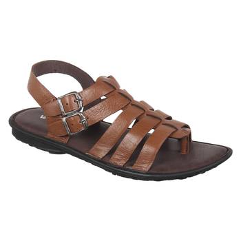 Vardhra Men's Tan Genuine Leather Outdoor Casual Sandal 1