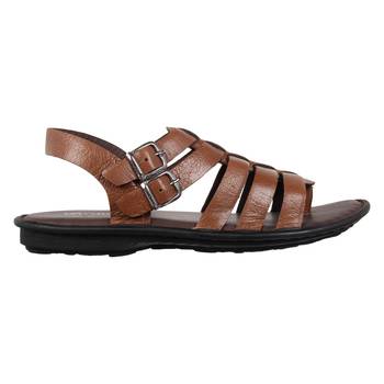 Vardhra Men's Tan Genuine Leather Outdoor Casual Sandal 3