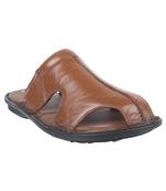Vardhra Men's Tan Genuine Leather Outdoor Front Closed Casual Sandal
