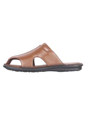 Vardhra Men's Tan Genuine Leather Outdoor Front Closed Casual Sandal 2
