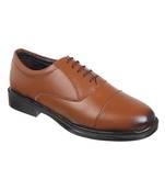 Vardhra Men's Tan Genuine Leather Oxford Formal Shoes
