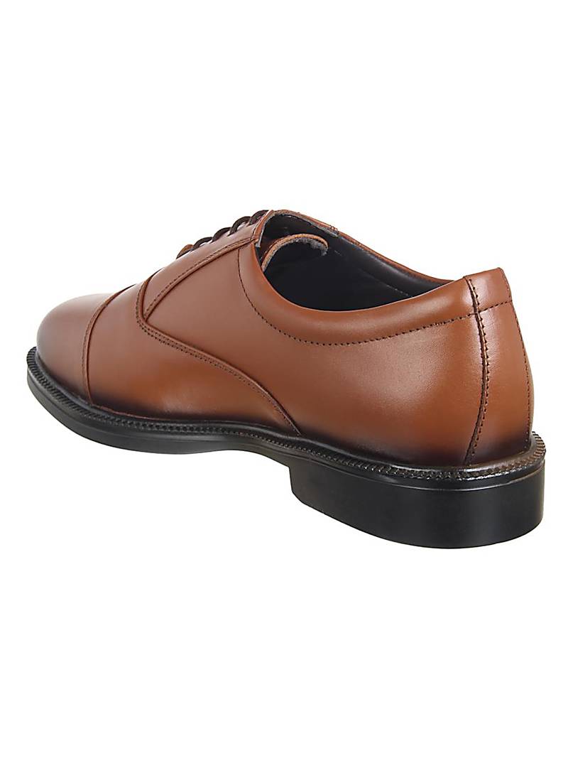 Vardhra Men's Tan Genuine Leather Oxford Formal Shoes