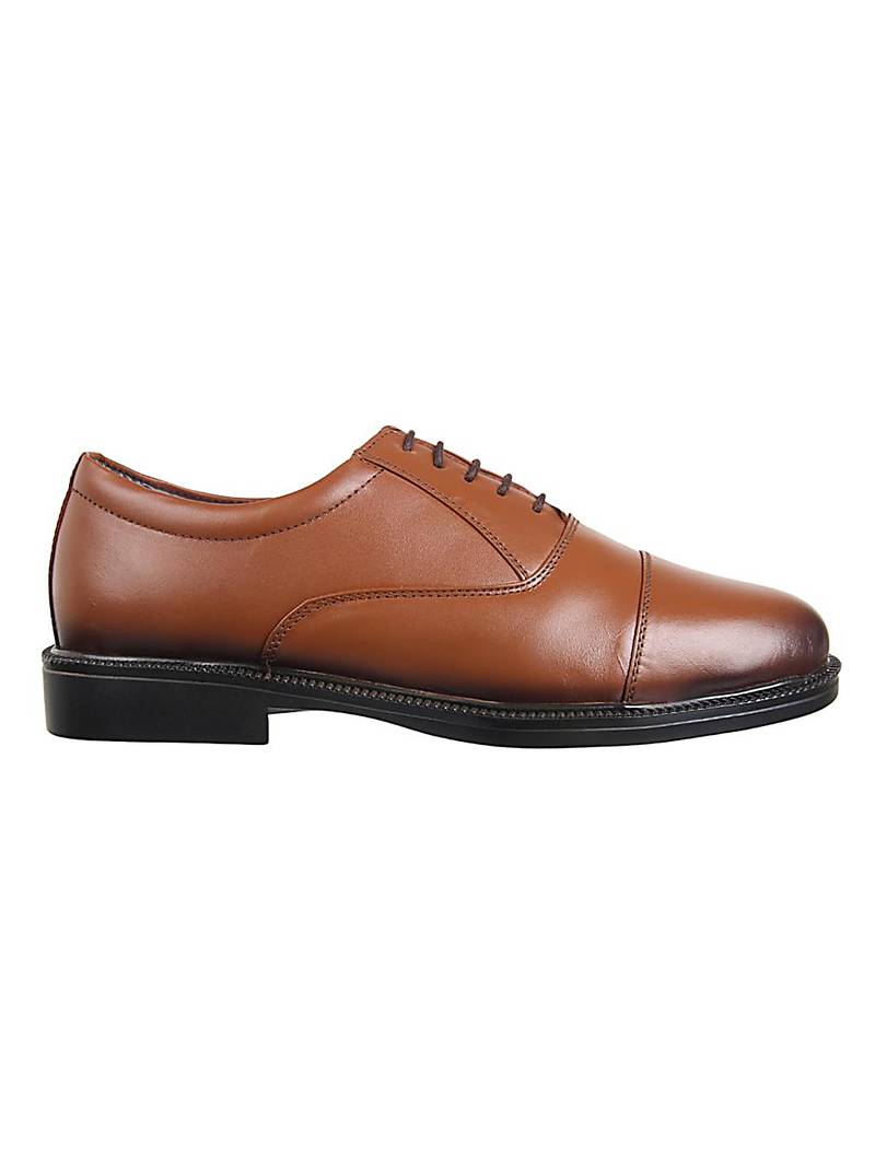 Vardhra Men's Tan Genuine Leather Oxford Formal Shoes