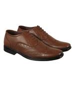 Vardhra Men's Tan Genuine Leather Party Brogue Formal Shoes
