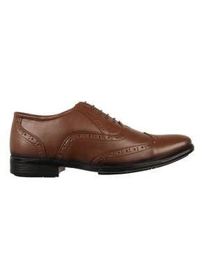 Vardhra Men's Tan Genuine Leather Party Brogue Formal Shoes 2