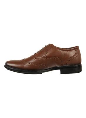 Vardhra Men's Tan Genuine Leather Party Brogue Formal Shoes 3