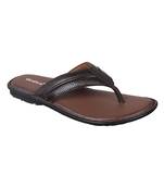 Vardhra Men's Tan Genuine Leather V Shape memory Casual Slipper