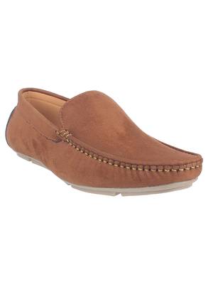 Vardhra Men's Tan Suede Leather Outdoor Casual Loafer 1