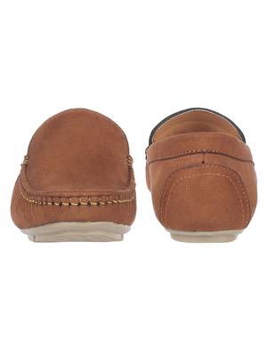 Vardhra Men's Tan Suede Leather Outdoor Casual Loafer 4
