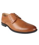 Vardhra Men's Tan Synthetic Leather Brogue Formal Shoes