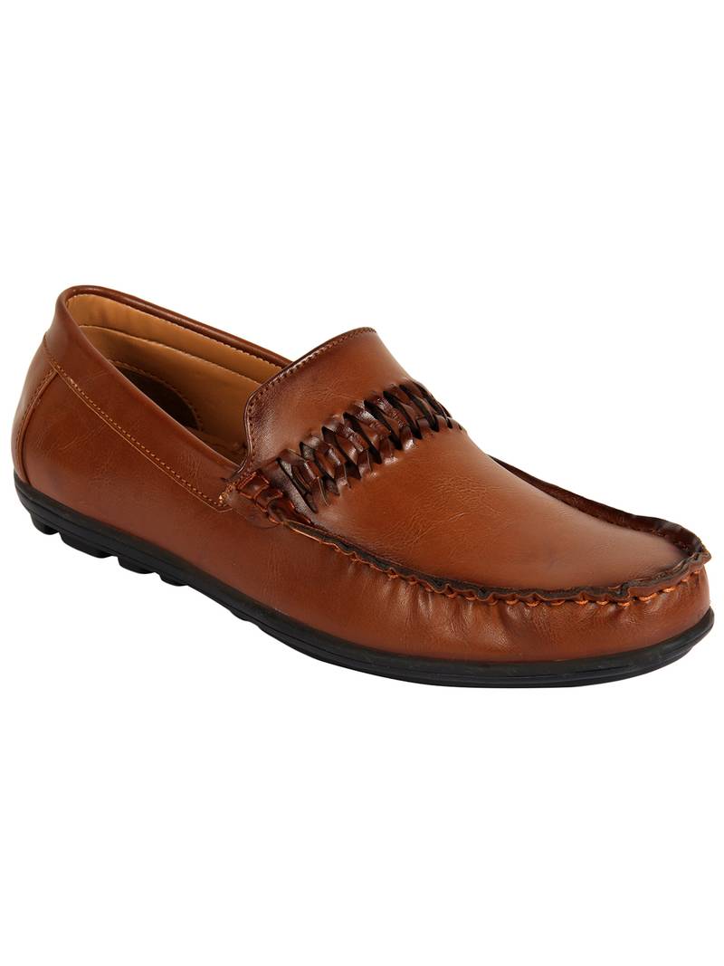 Vardhra Men's Tan Synthetic Leather Casual Loafer