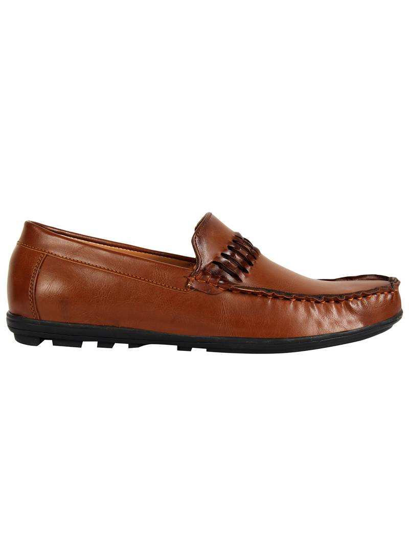 Vardhra Men's Tan Synthetic Leather Casual Loafer