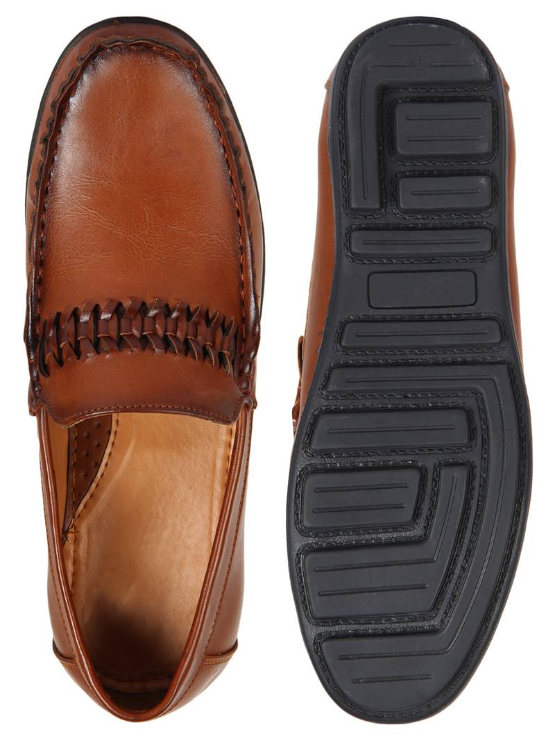 Vardhra Men's Tan Synthetic Leather Casual Loafer