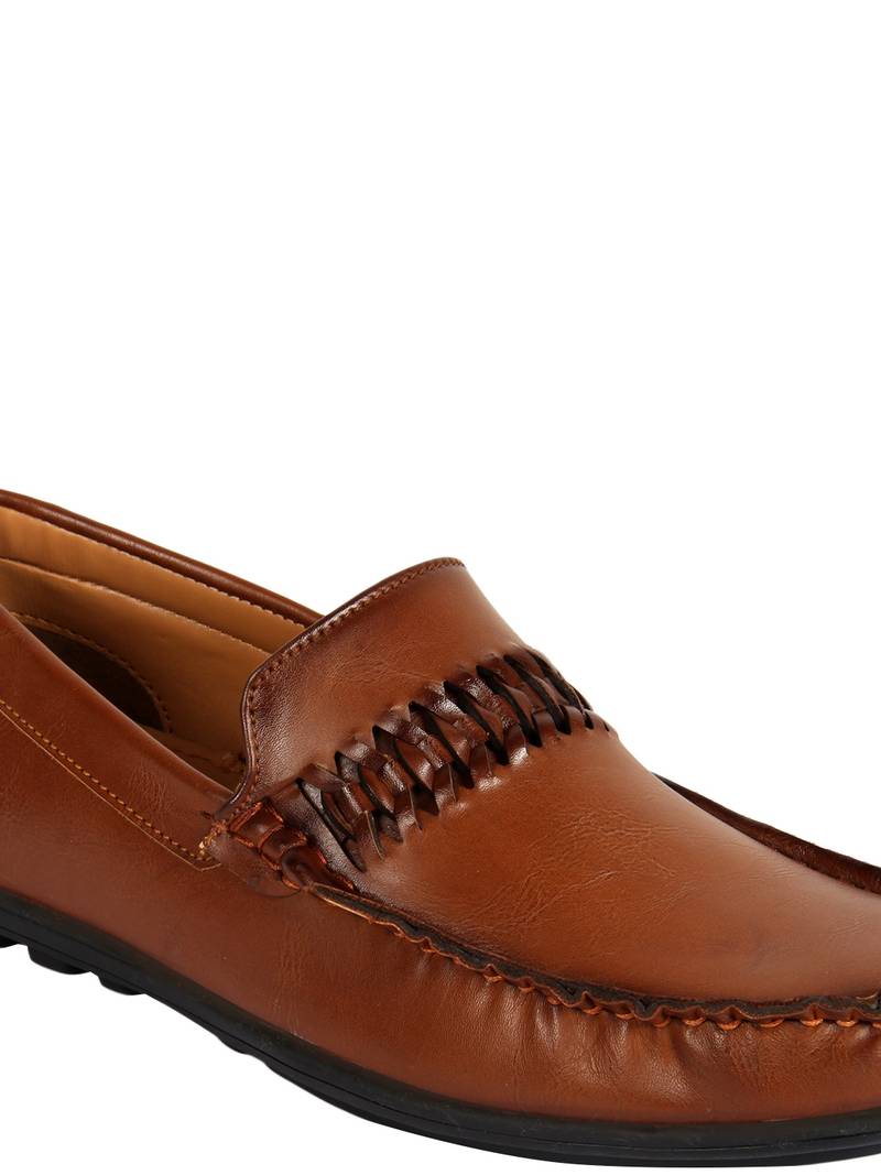 Vardhra Men's Tan Synthetic Leather Casual Loafer