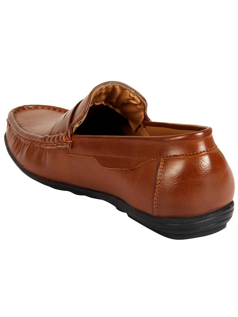 Vardhra Men's Tan Synthetic Leather Casual Loafer