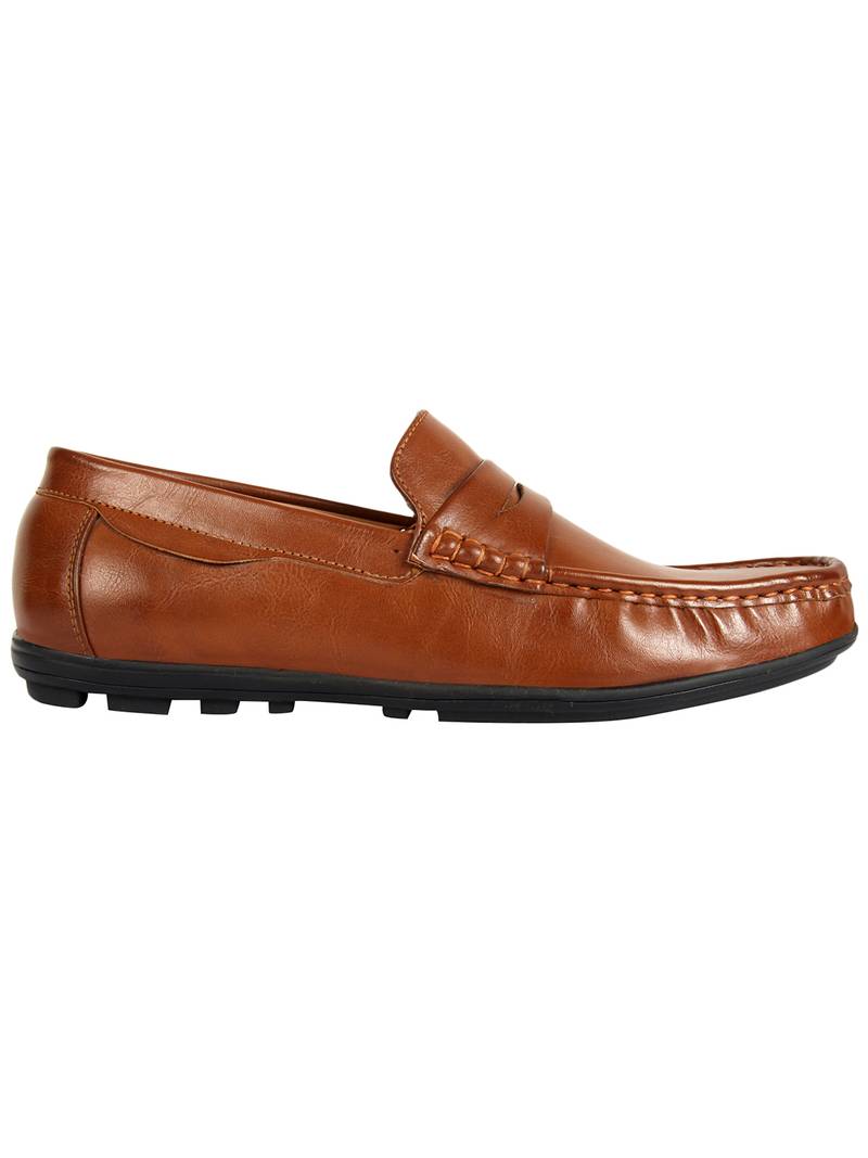 Vardhra Men's Tan Synthetic Leather Casual Loafer