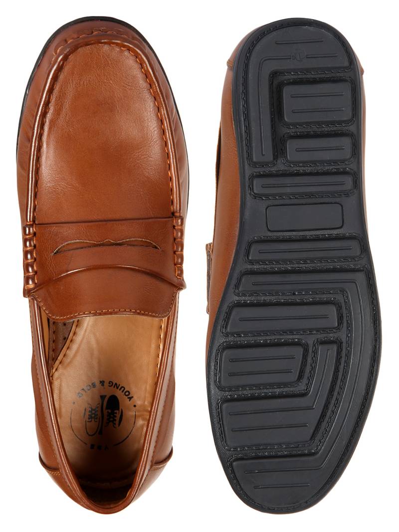 Vardhra Men's Tan Synthetic Leather Casual Loafer