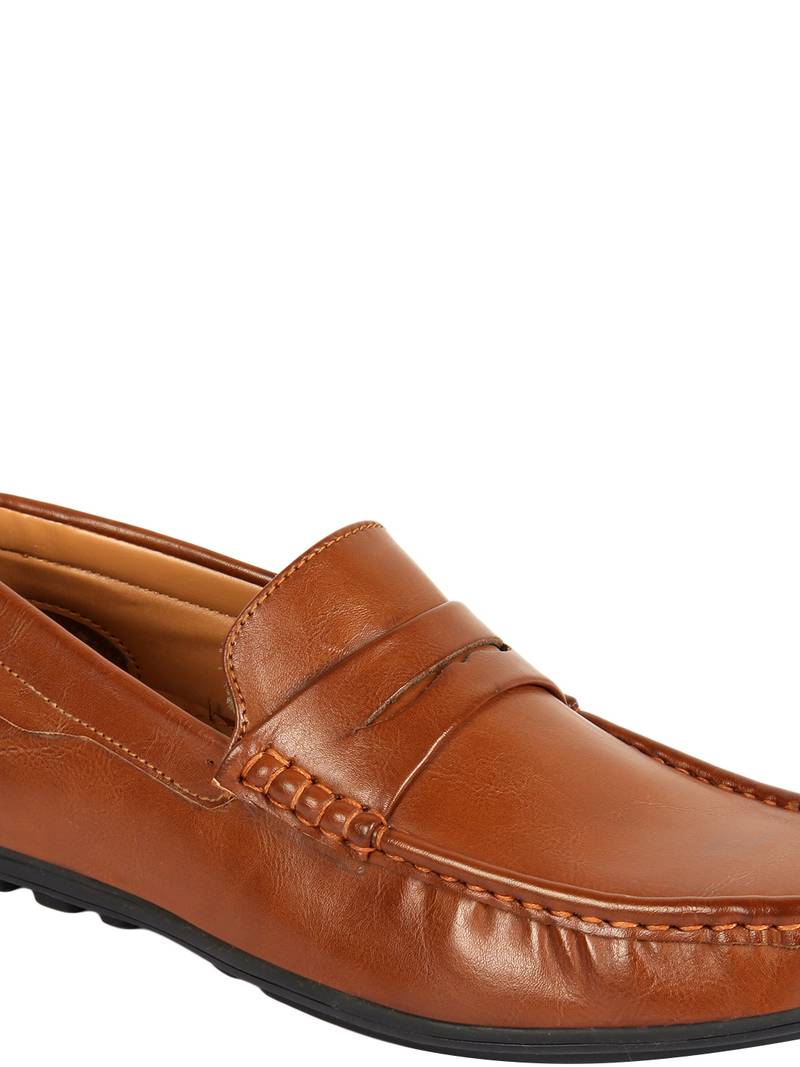 Vardhra Men's Tan Synthetic Leather Casual Loafer