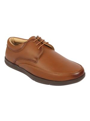 Vardhra Men's Tan Synthetic Leather Derby Formal Shoes 1