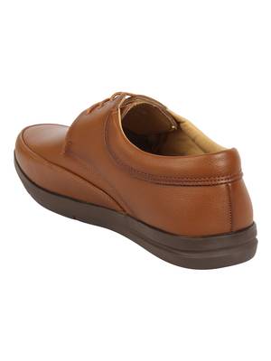 Vardhra Men's Tan Synthetic Leather Derby Formal Shoes 2
