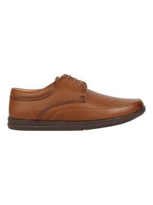 Vardhra Men's Tan Synthetic Leather Derby Formal Shoes 3