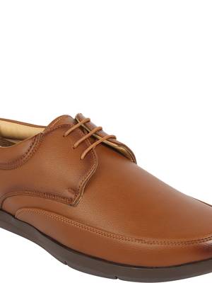 Vardhra Men's Tan Synthetic Leather Derby Formal Shoes 5