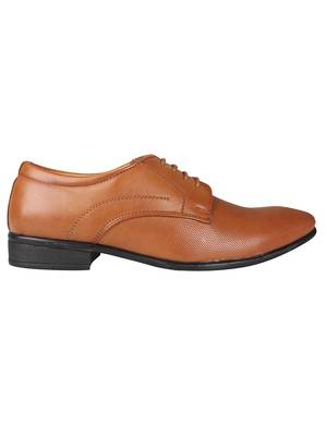 Vardhra Men's Tan Synthetic Leather Derby Formal Shoes 2
