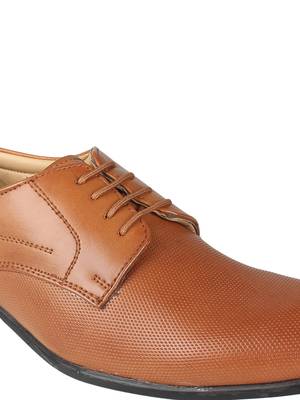 Vardhra Men's Tan Synthetic Leather Derby Formal Shoes 5