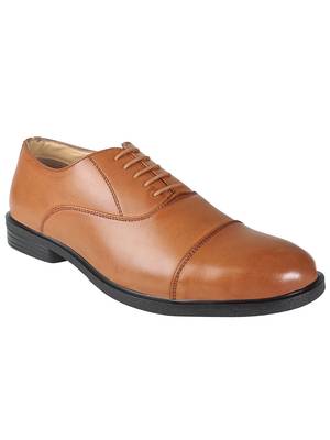 Vardhra Men's Tan Synthetic Leather Oxford Formal Shoes 1