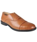 Vardhra Men's Tan Synthetic Leather Oxford Formal Shoes