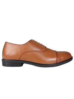 Vardhra Men's Tan Synthetic Leather Oxford Formal Shoes 2
